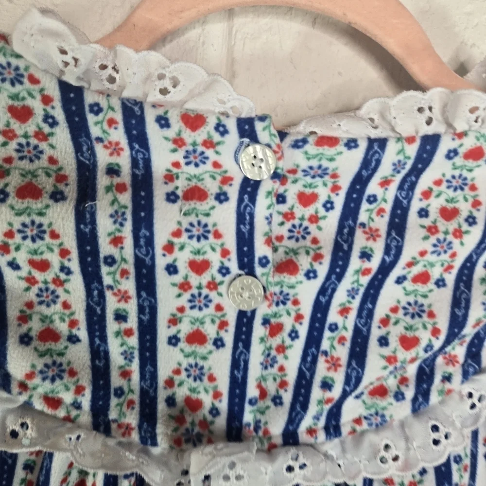 Lanz Floral Alpine Tyrolean Lace Nightgown Girls